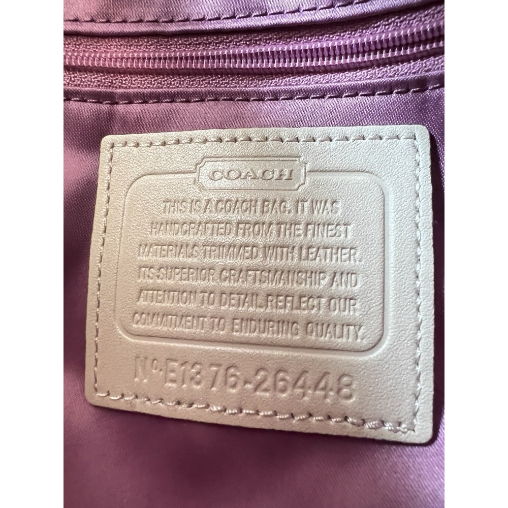 Coach Madison Phoebe Op Art Gold Sateen Purple Interior Shoulder Bag 26448 - Picture 15 of 15